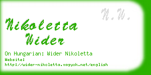 nikoletta wider business card